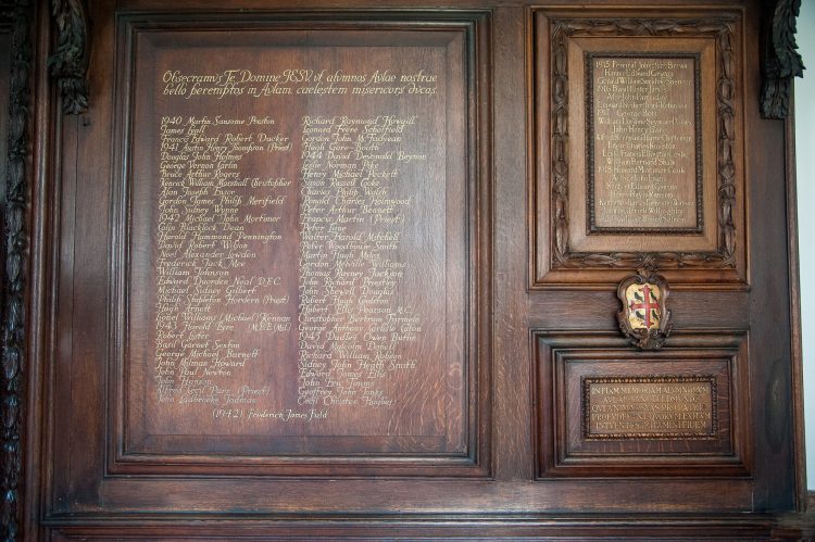 War Memorial Panel in the Chapel The war memorial panel in the Chapel at St Edmund Hall