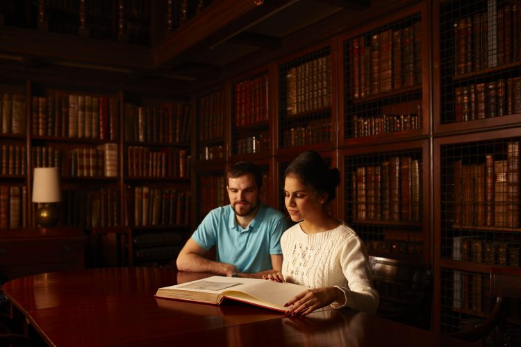 Students studying in the Old Library