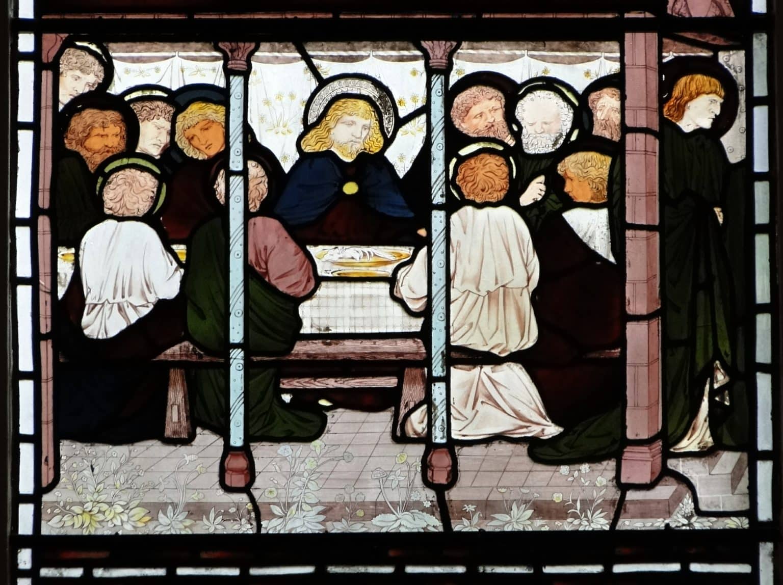 The Last Supper, depicted in the East Window of the College Chapel