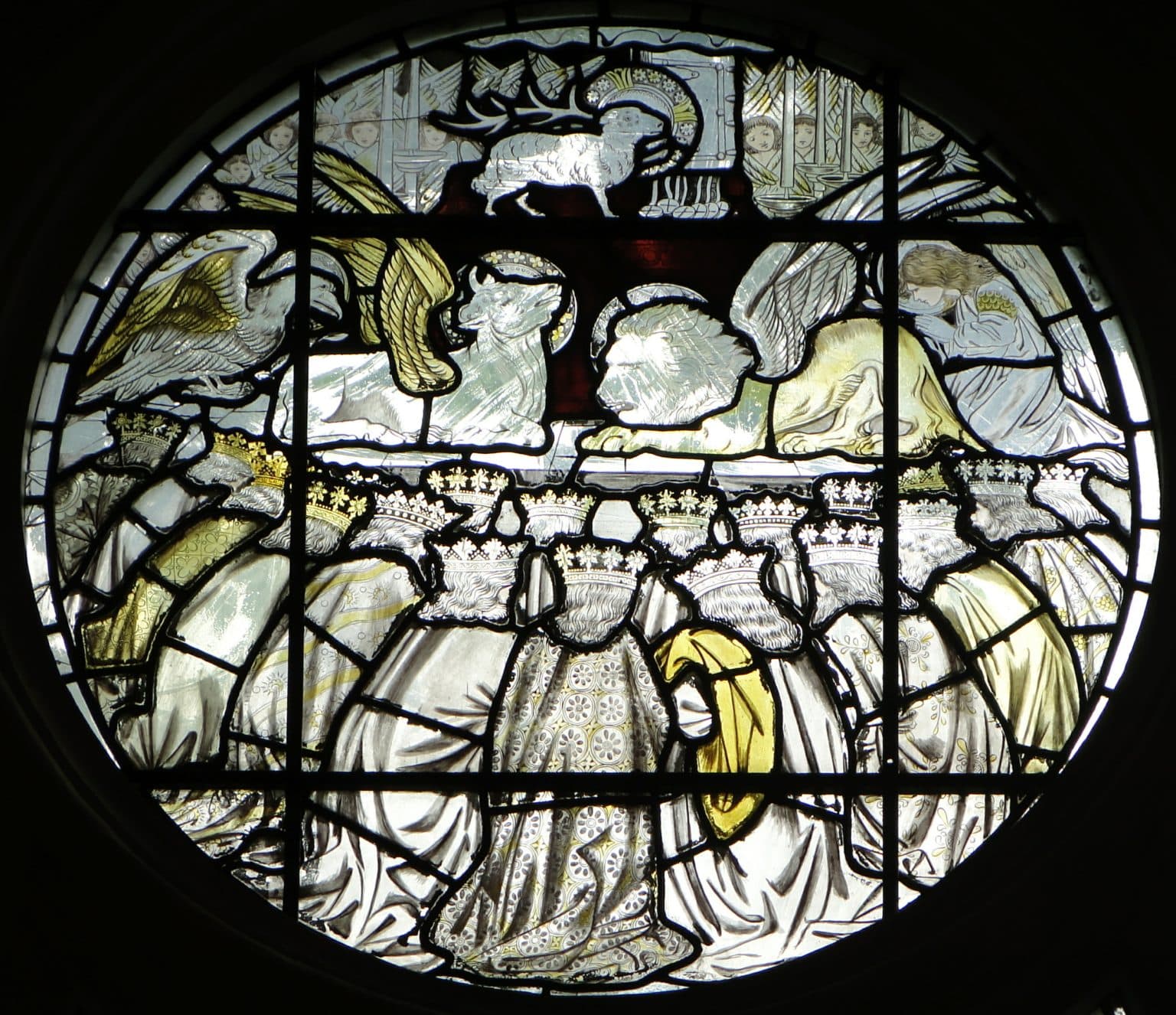 Central circular panel in the East Window of the College Chapel Central circular panel in the East Window of the College Chapel