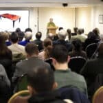 Professor Catherine Hall delivering the 2025 Emden Lecture