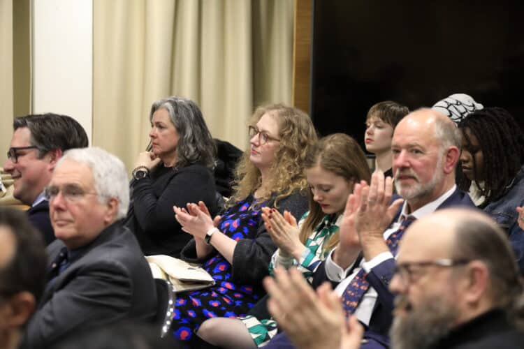 Audience members at the Emden Lecture