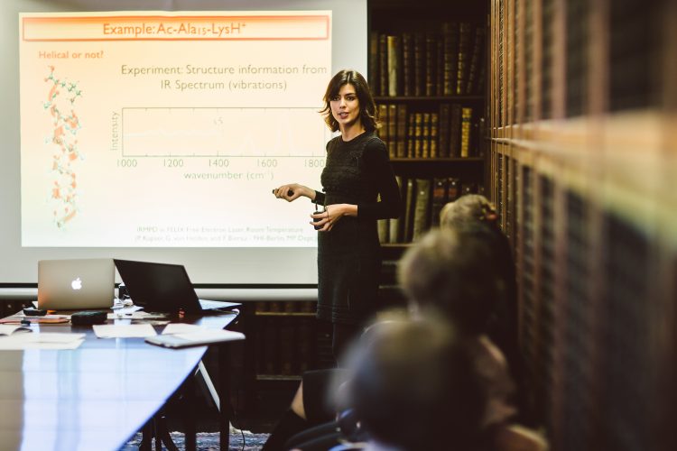 Expo 2015 - Mariana Rossi Teddy Talk in the Old Library Mariana Rossi giving a Teddy Talk in the Old Library at the 2015 Research Expo