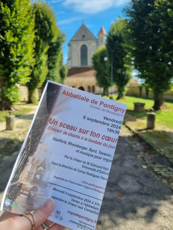 Pontigny tour 2024 1 A hand holding a concert programme