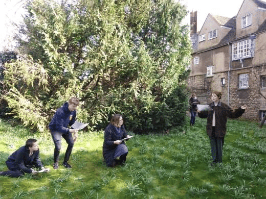 Shepherds rehearsal for the medieval mystery plays, in the churchyard A rehearsal for the Shepherds play, in the churchyard