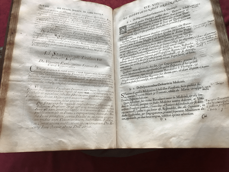 Statute of 1670 copied into statutes book Statute of 1670 copied into statutes book