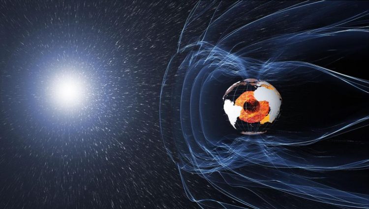 pic3_earth_magnetic_field_ESA_credit Earth's magnetic field may protect our oceans and atmosphere from being eroded by solar radiation